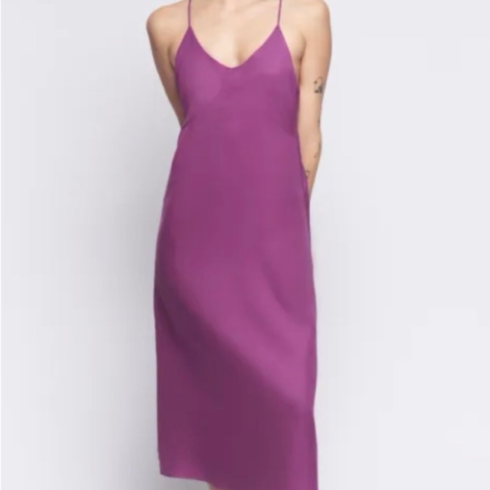 KOTN Purple Strappy Back Slip Dress